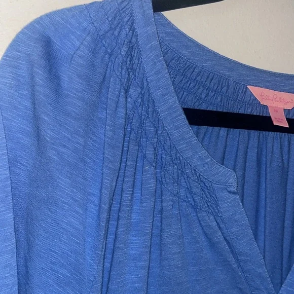 Lilly Pulitzer Sleeved Essie Dress Ladies Size Medium Bennett Blue - Picture 6 of 11